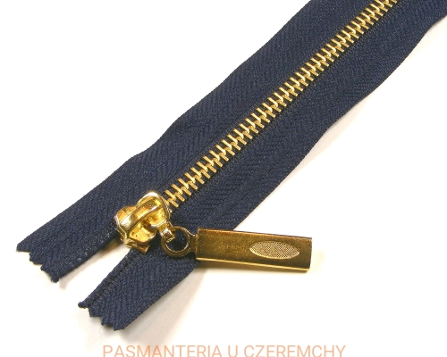 zamek 35 cm granatowy nierozdzielczy metalowy VT10 mosiądz