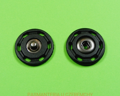 zatrzaski 21 mm - czarny plastik łączony z metalem