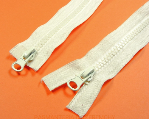 zamek 55 cm ecru rozdzielczy dwusuwakowy typu kostka rozm.5