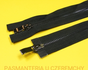 zamek 85 cm czarny rozdzielczy dwusuwakowy metalowy VT10 czarny nikiel wybłyszczany