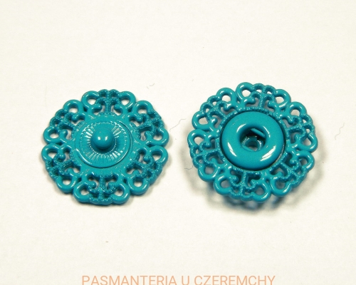 zatrzaski metalowe 21 mm lakierowane - turkusowe