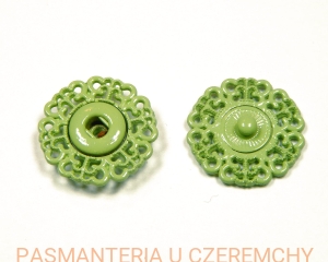 zatrzaski metalowe 21 mm jasnozielone lakierowane /zielone/