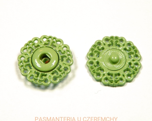 zatrzaski metalowe 21 mm lakierowane - jasnozielone /zielone/