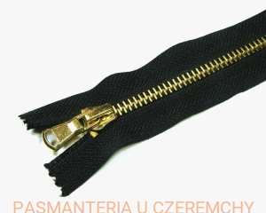 zamek 35 cm czarny nierozdzielczy metalowy VT10 mosiądz