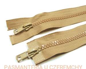 zamek 65 cm beżowy rozdzielczy dwusuwakowy kostka rozm. 5   