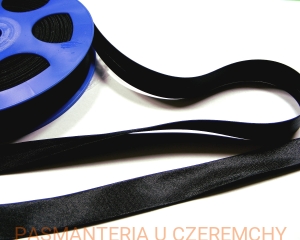 lamówka atłasowa 15 mm czarna - opak. 20 mb