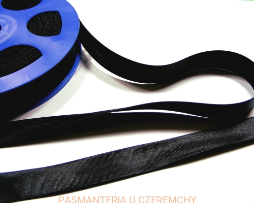 lamówka atłasowa 15 mm czarna