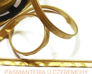 wypustka 11 mm złota z eko-skóry /skaju/ - opak. 20 mb