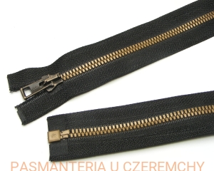 zamek 80 cm czarny rozdzielczy kostka corn K11 mosiądz oksydowany