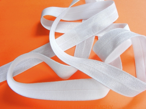 Guma łamana 18 mm /lamówka elastyczna, lamówka gumowa/ biała