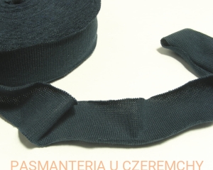 lamówka 35 mm grafitowa z dzianiny bawełnianej - ściągacza niezaprasowana /dzianinowa, ściągaczowa, ciemnoszara, szara/ 