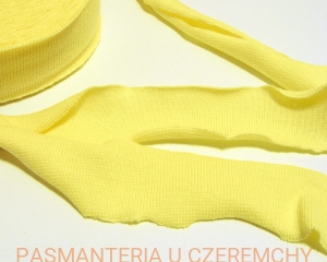 lamówka 35 mm jasnożółta z dzianiny bawełnianej - ściągacza niezaprasowana /dzianinowa, ściągaczowa, żółta/  
