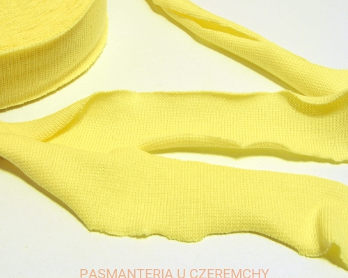 lamówka 35 mm jasnożółta z dzianiny bawełnianej - ściągacza niezaprasowana