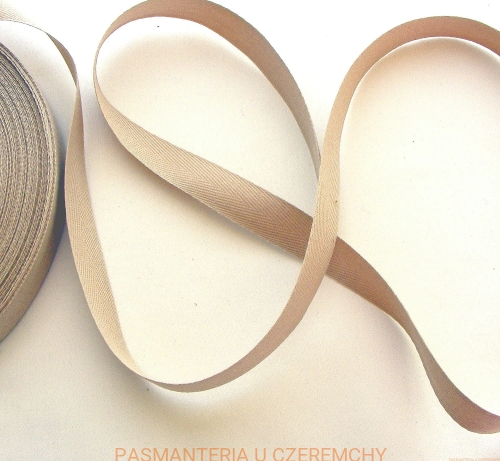 taśma tkana jodełka 25 mm kakaowa