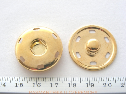 zatrzaski metalowe 28 mm - kolor złoty 