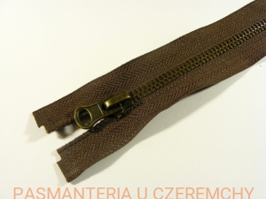 zamek 65 cm ciemnobrązowy rozdzielczy metalowy VT10, mosiądz oksydowany /brązowy/