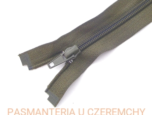 zamek 40 cm khaki rozdzielczy plastikowy spirala 5 /zielony/