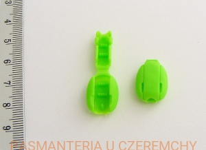 końcówki do sznurka plastikowe jaskrawozielone /zielone, końcówka plastikowa zielona/