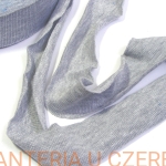 lamówka 35 mm szary melanż z dzianiny bawełnianej - ściagacza - niezaprasowana /dzianinowa, ściągaczowa, szara/