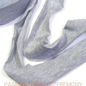lamówka 35 mm szary melanż z dzianiny bawełnianej - ściagacza - niezaprasowana /dzianinowa, ściągaczowa, szara/