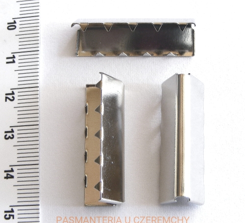zakończenie - skuwka do taśmy 30 mm srebrna