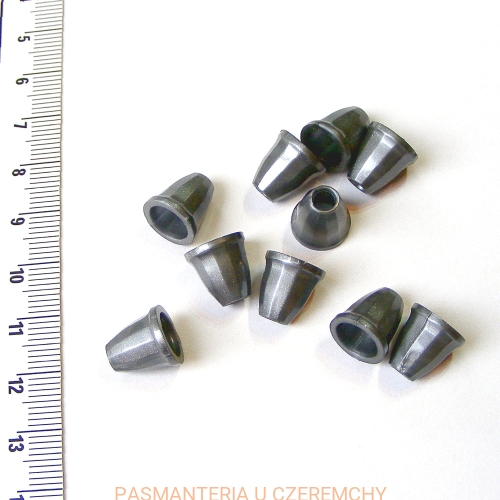  końcówki do sznurka - szare /imitacja metalu/
