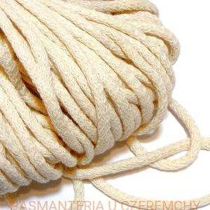 sznurek odzieżowy bawełniany 5 mm ecru