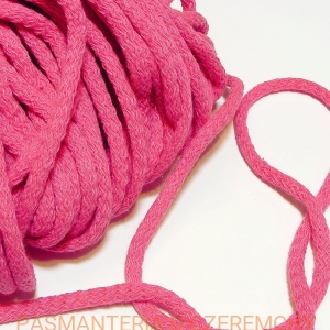 sznurek odzieżowy bawełniany 5 mm - ciemnoróżowy - motek 20 mb /różowy/ 