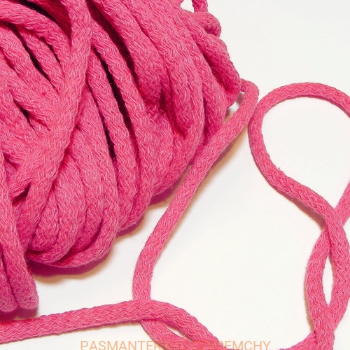 sznurek odzieżowy bawełniany 5 mm - ciemnoróżowy /różowy/