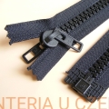 zamek rozdzielczy dwustronny typu kostka /grubsza, 7 mm/ 150 cm, czarny