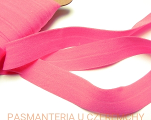 guma łamana 21 mm matowa różowa - opak. 20 m /lamówka elastyczna, lamówka gumowa/ 