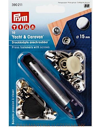 napy metalowe "Yacht & Caravan" 15 mm PRYM 390 211