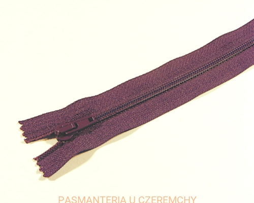 zamek 18 cm śliwkowy fiolet nierozdzielczy ALPHA spirala rozm.3