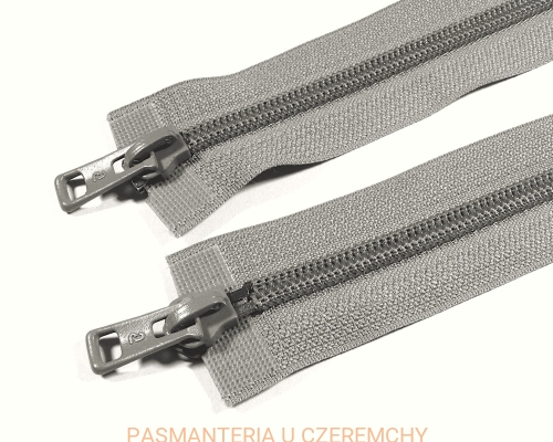 zamek 30 cm szary ALPHA rozdzielczy dwusuwakowy spirala rozm.5