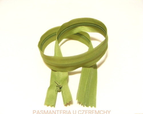 zamek 50 cm nierozdzielczy kryty zgaszona zieleń