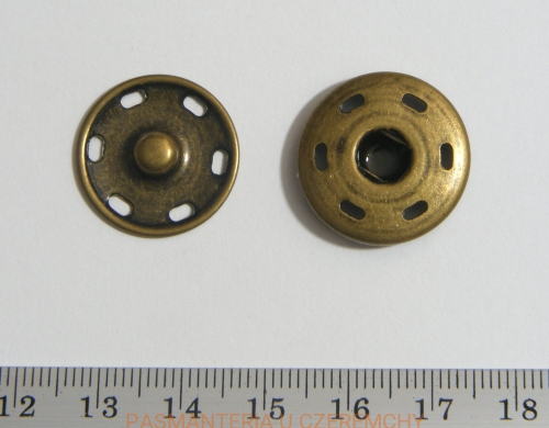 zatrzaski metalowe 25 mm - kolor starzonego mosiądzu