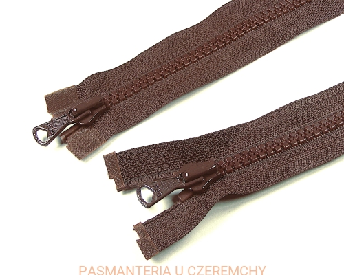 zamek 90 cm ciemnobrązowy rozdzielczy dwusuwakowy kostka 5