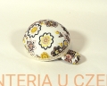 poduszka do szpilek na gumce - kwiaty żółto - brązowe