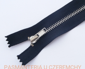 zamek 16 cm czarny metalowy VT0 nikiel, nierozdzielczy  