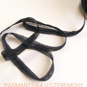 taśma flizelinowa do szwów z nitką czarna 12 mm /szewband, taśma formująca/  - 100 mb