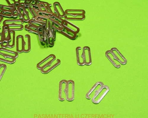 zaczep do ramiączka /do muszki/ 13 mm metalowy, miralloy, srebrny