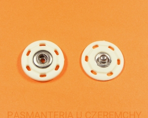 zatrzaski 25 mm - plastik ecru łączony z metalem /kremowe/   