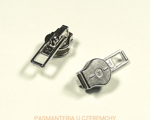 suwak zamkowy dolny do zamków dwusuwakowych kostkowych grubszych - srebrny