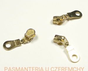 suwak zamkowy do zamków spiralnych rozm. 5 - mosiądz /złoty, spirala/