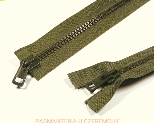 zamek rozdzielczy 55 cm khaki ALPHA dwusuwakowy kostka 5