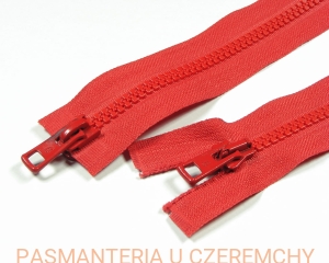 zamek 85 cm czerwony ALPHA rozdzielczy dwusuwakowy typu kostka 5