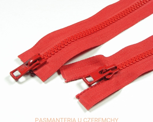 zamek 85 cm czerwony ALPHA rozdzielczy dwusuwakowy typu kostka 5