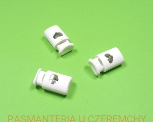 stopery do sznurka i gumy plastikowe - białe /stoper/