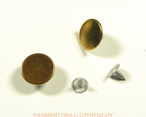 guziki do nabijania 17 mm gładkie, złote