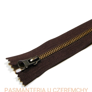 zamek 15 cm ciemnobrązowy nierozdzielczy metalowy VT10 mosiądz oksydowany /brązowy/